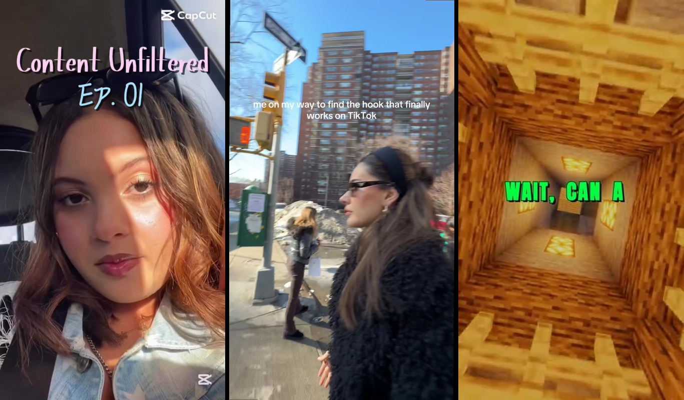 Four viral hook formulas displayed on screen with stopwatch showing 3 seconds, representing quick attention-grabbing conte...